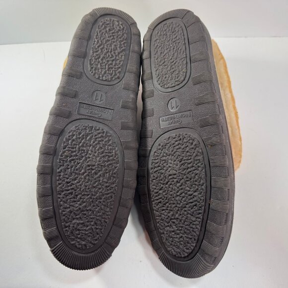 Great Northwestern Men's Brown Suede Leather Shearling Slip On Slippers sz 11 - Picture 8 of 11